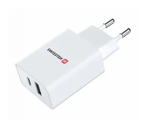 Swissten Netzwerkadapter GaN Power Delivery USB-A/USB-C weiß / 30W