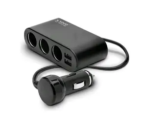 Savio SA-024 / Auto dreifach / 3x Stecker / 2x USB / 3A / DC 12V-24V