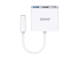 Savio AK-48 USB-C-Adapter / USB-A 3.0 / HDMI / USB-C / PD