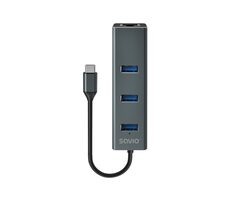 Savio AK-57 USB-C-Adapter / 3x USB-A 3.0 / RJ45