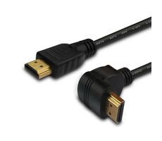 Savio CL-108 Kabel HDMI A - HDMI AM/M 1,5 m / vergoldete Anschlüsse / mit 90°-Stecker