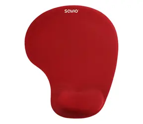 Savio MP-01BL rot / Mauspad mit Handballenauflage