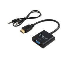 Savio HDMI - VGA & 3,5 mm Klinkenadapter MF schwarz