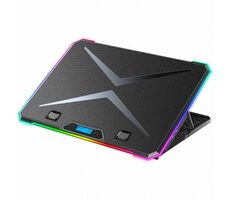Evolveo Ania 9 RGB schwarz / Kühlständer für Laptops 10" - 17" / 170 & 70 mm Lüfter