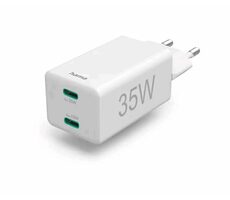 HAMA USB-Ladegerät 35W weiß / 2x USB-C / PD/QC