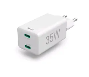HAMA USB-Ladegerät 35W weiß / 2x USB-C / PD/QC