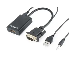 Gembird -Adapter VGA (M) + 3,5 mm auf HDMI (F) 0,15 m