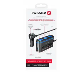 Swissten CL-Adapter USB-A + 2x USB-C + 3x CL / bis zu 216W 