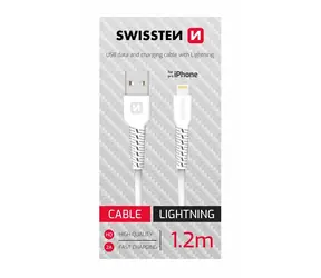 Swissten Datenkabel USB - LIGHTNING 1,2m weiß