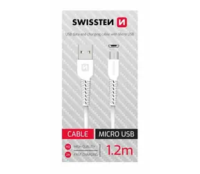 Swissten Datenkabel USB - MicroUSB 1,2m weiß