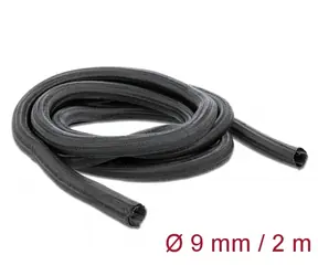 DeLock Selbstschließende Geflechtummantelung 2 m x 9 mm schwarz