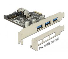DeLock PCI Express Karte 3 x extern + 1 x intern USB 3.0 Typ-A (F)