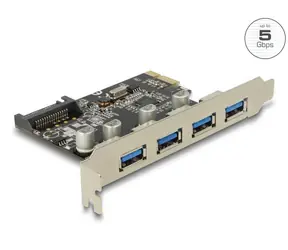 DeLock PCI Express Karte für 4 x USB Typ-A (F) SuperSpeed USB 5 Gbit/s / USB 3.2 Gen 1