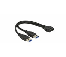 DeLock Kabel USB 3.0 Pin Header (M) - 2 x USB 3.0 Typ-A (M) 0,25m