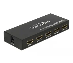 DeLock HDMI UHD Splitter 1 x HDMI Eingang - 4 x HDMI Ausgang 4K schwarz