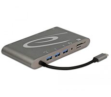 DeLock USB Typ-C 3.1 Dockingstation grau / 4K / 30Hz 