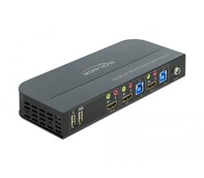 DeLock HDMI KVM Switch schwarz / 4K / 60Hz / USB 3.0 und Audio