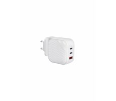 UNIQ Verge Pro 66W GAN USB-C Ladegerät weiß / Ausgänge 2x USB-C & USB-A / PD-Unterstützung / 66W