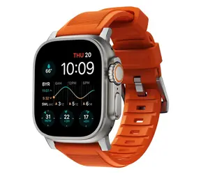 Nomad Rugged Strap Armband für Apple Watch orange-silber