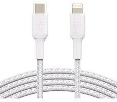 Belkin CAA004bt1MWH geflochtenes USB-C-zu-Beleuchtungskabel weiß / 1 m 
