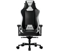 LORGAR Base 311 schwarz-weiß / Gamingstuhl / verstellbar / Kunstleder / Rollen / Tragkraft 150 kg