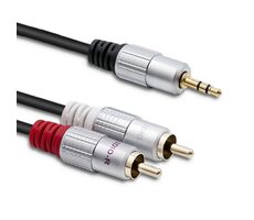 Qoltec 52341 Kabel 2xRCA - Mini-Klinke 3,5 mm (M) 3M schwarz