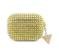 Guess Rhinestones Triangle Metal Logo Case für Apple AirPods Pro Gold