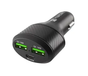 Natec Coney 84W QC 3.0 Universal-Autoladegerät schwarz / 1x USB-C / 2x USB-A / 84 W