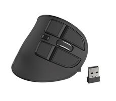 Natec Euphonie schwarz / vertikale kabellose Maus / 2,4 GHz / BT / 2400 DPI / 9 Tasten 