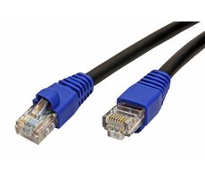 Goobay 94389 UTP Cat. 6 Outdoor-Patchkabel 10 m schwarz / blaue Kappe
