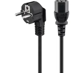 Goobay 68604 Netzkabel C13 IEC 1,5 m schwarz / gebogener Stecker