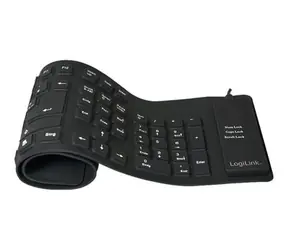LogiLink ID0019A / Flexible Tastatur / wasserdicht / USB / PS2 / DE
