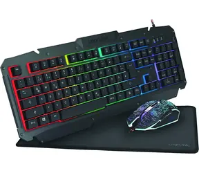 LogiLink ID0185 schwarz / Gaming-Tastatur- und Maus-Set / RGB / DE