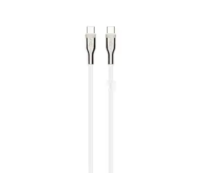 FIXED Kurzes geflochtenes Lade- und Datenkabel mit USB-C/USB-C-Anschlüssen und PD-Unterstützung 1,2 m weiß / USB 2.0 / 100 W