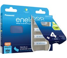 Panasonic Eneloop N Akku AAA 800 mAh / Ni-MH / 4 Stück / Blister + Hülle