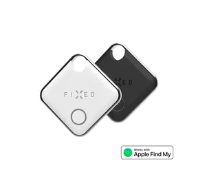 FIXED SMART Tracker-Tag mit Apple Find My-Unterstützung (2 Stück) schwarz+weiß / SMART Tracker für iOS / BT 5.0 / 1x CR2032 / IP66