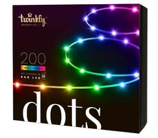 Twinkly Dots SMART LED transparent / Lichterkette / 200x LED RGB / Länge 10 m / BT / Wi-Fi