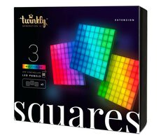 Twinkly Squares SMART LED Panels (Erweiterungsset) / RGB-hintergrundbeleuchtete Panels / 3 Stück / Panelgröße 16 x 16 cm