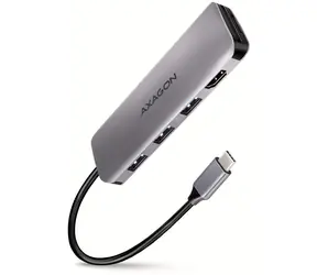 Axagon HMC-HCR3A, USB-Hub (5 Gbit/s), 3 USB-A-Anschlüsse, HDMI 4K/30 Hz, SD/mSD-Kartenleser, 20 cm langes USB-C-Kabel