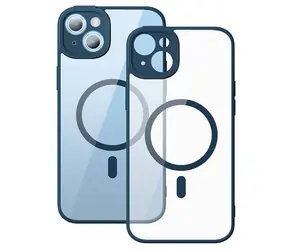 Baseus ARJT030003 Frame magnetische Abdeckung für Apple iPhone 14 PLUS blau / + gehärtetes Glas