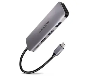 Axagon HMC-5, USB-5-Gbit/s-Hub, 2x USB-A-Anschlüsse, HDMI 4k/30 Hz, SD/mSD-Steckplatz, PD 100 W, USB-C-Kabel 20 cm