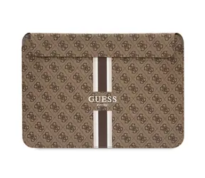 Guess PU 4G Computerhülle mit Streifenmuster, 16 Zoll, braun