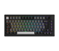 Akko 5075B PLUS S (V3 Pro Cream Yellow) schwarz-silber / kabellose Gaming-Tastatur / mechanisch / BT / 2,4 GHz / USB-C