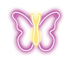 Neolia Dekorativer LED-Neon-Schmetterling rosa / 5V