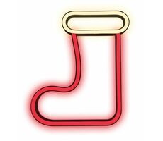 Neolia Dekorative LED-Neon-Weihnachtssocke rot weiß / 5V