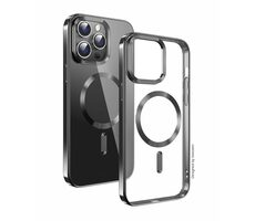 Swissten CLEAR JELLY MagStick METALLIC Hülle für Apple iPhone 15 Pro schwarz 
