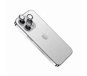 FIXED Kameraglas Kameraobjektiv-Schutzglas für Apple iPhone 15 Pro/ 15 Pro Max Silber