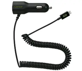 PureGear Autoladegerät mit integriertem Lightning-Kabel schwarz / 1x USB-A / 17W