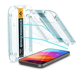 Spigen Glass tR EZ Fit Schutzglas für Apple iPhone 15 PLUS 2 Stück klar 