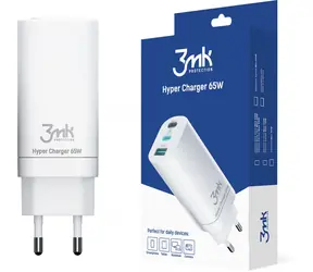3mk Hyper Charger 65 W weiß / Reiseladegerät / GaN 2x USB-C 